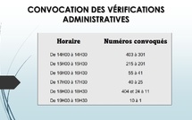 CONVOCATION DES VÉRIFICATIONS ADMINISTRATIVES
